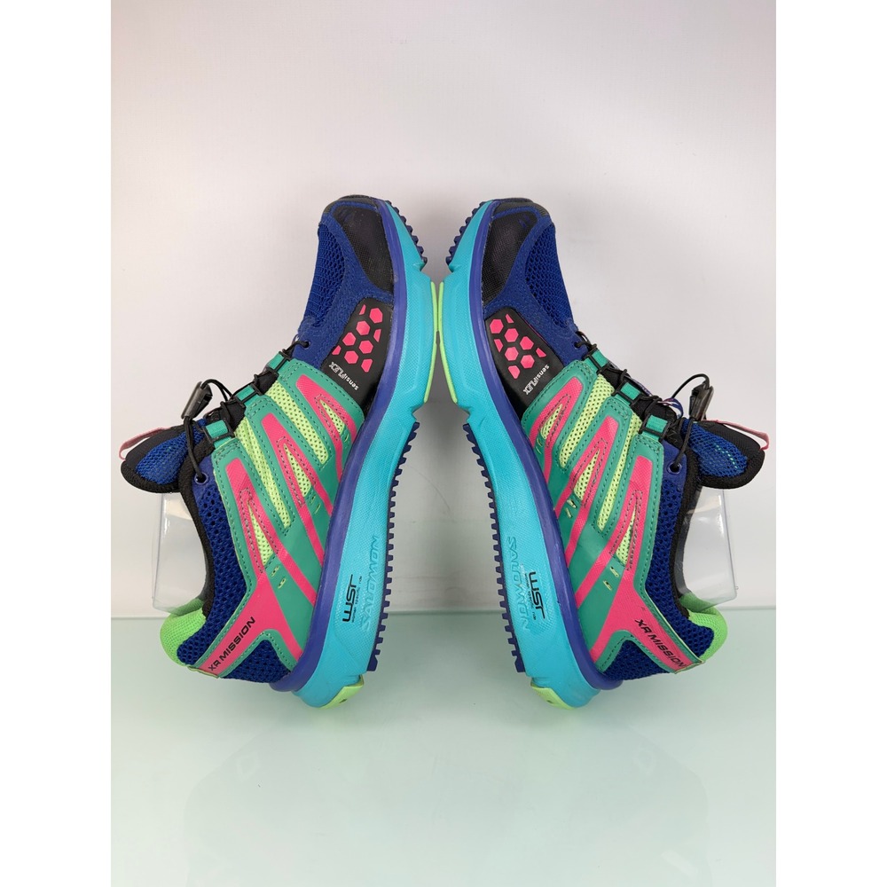 Salomon XR Mission Trail Running Shoes Womens 8.5 Blue Green Pink Gorpcore Retro - Picture 5 of 11